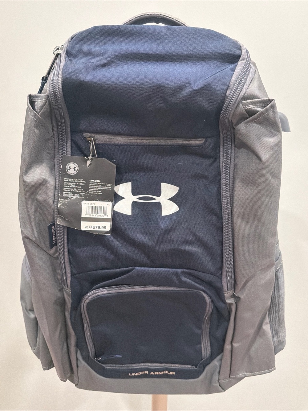 Under Armour Navy and Gray Logo Backpack